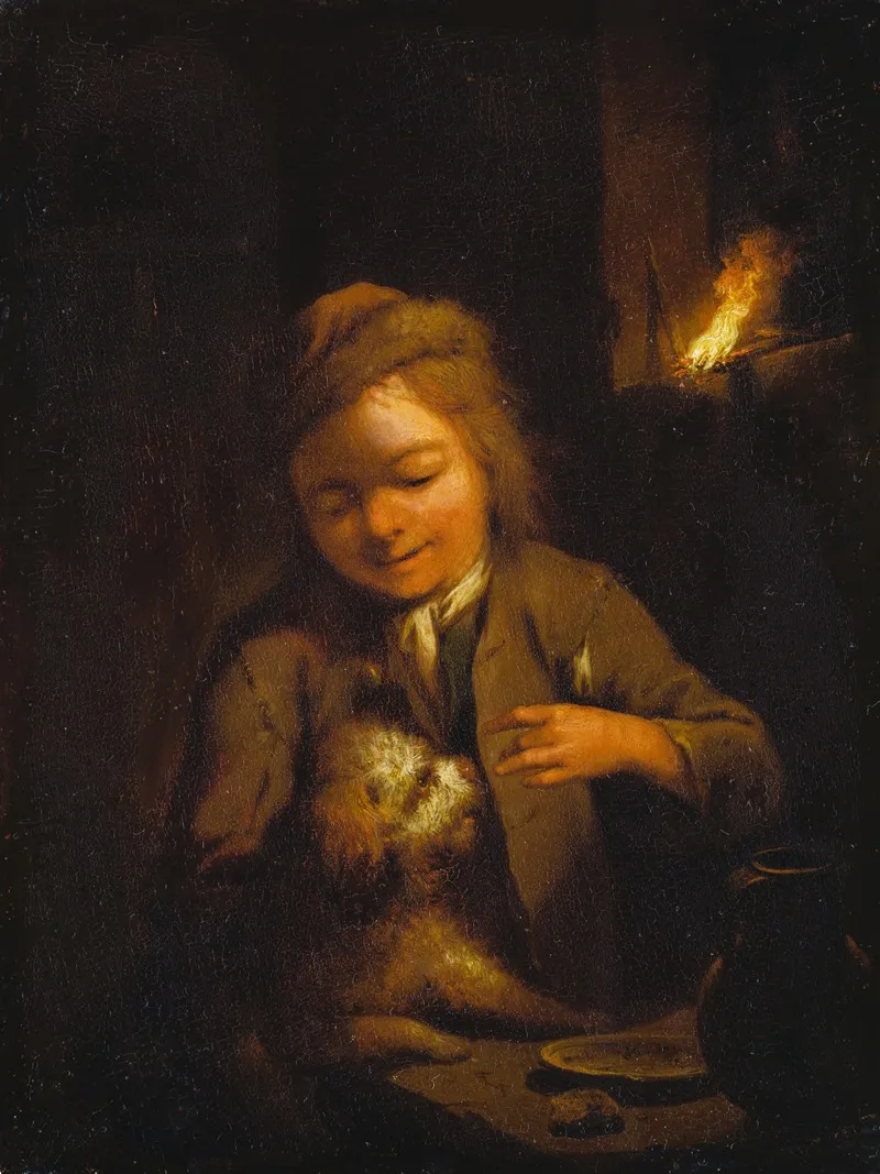Boy Teasing A Dog