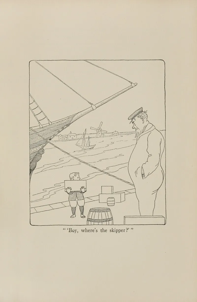 Boy Wheres The Skipper Wall Art by Hugh Lofting - High-Resolution Digital Print