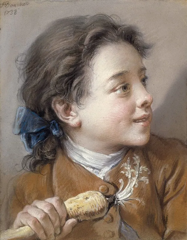 Boy With A Carrot Wall Art by François Boucher - High-Resolution Digital Print