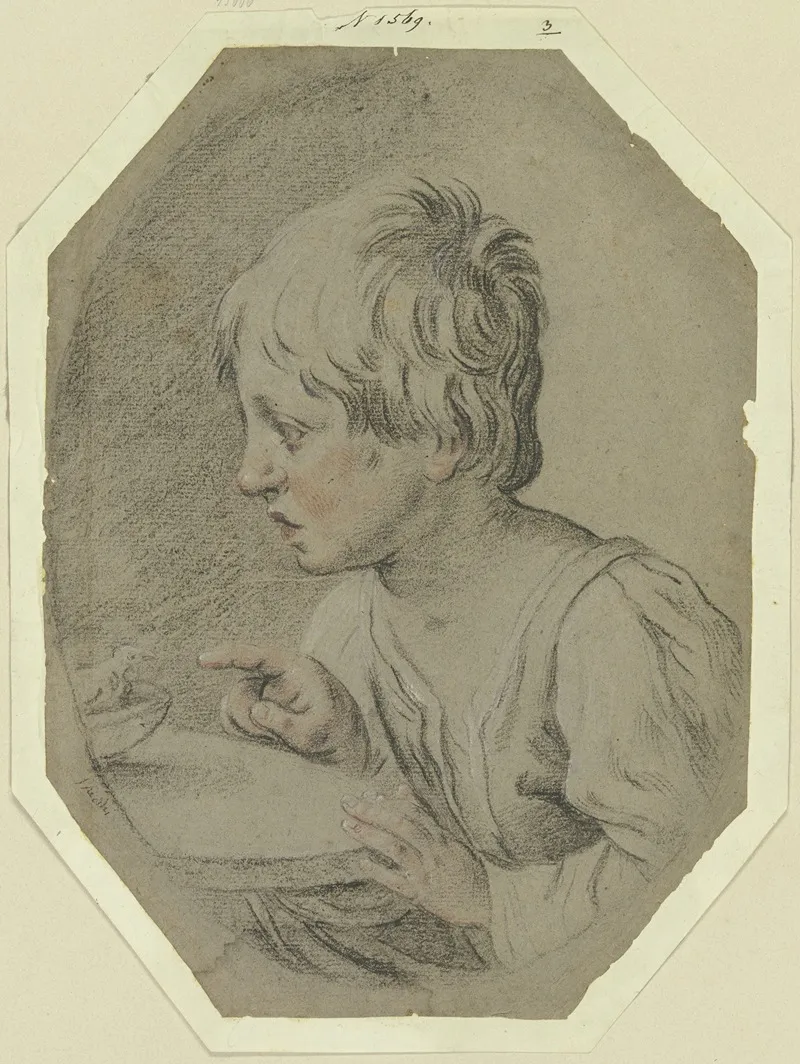 Boy With Bird Wall Art by Giuseppe Ghedini - High-Resolution Digital Print