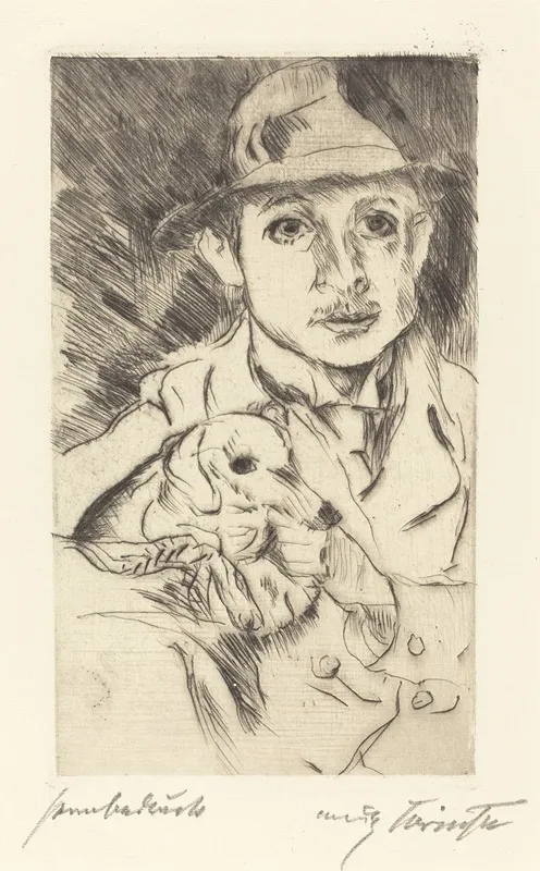 Boy With Dog Knabe Mit Hund Wall Art by Lovis Corinth - High-Resolution Digital Print