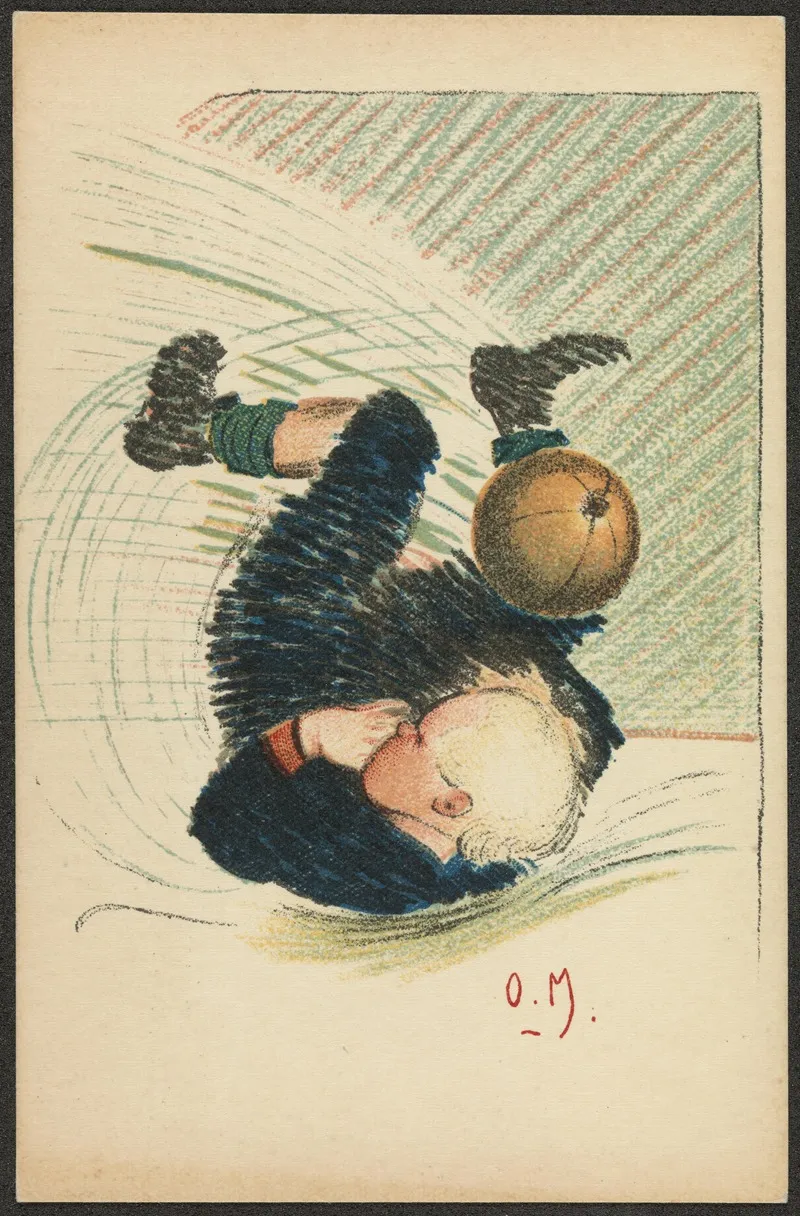 Boy With Football Wall Art by Otto Johannes Moe - High-Resolution Digital Print
