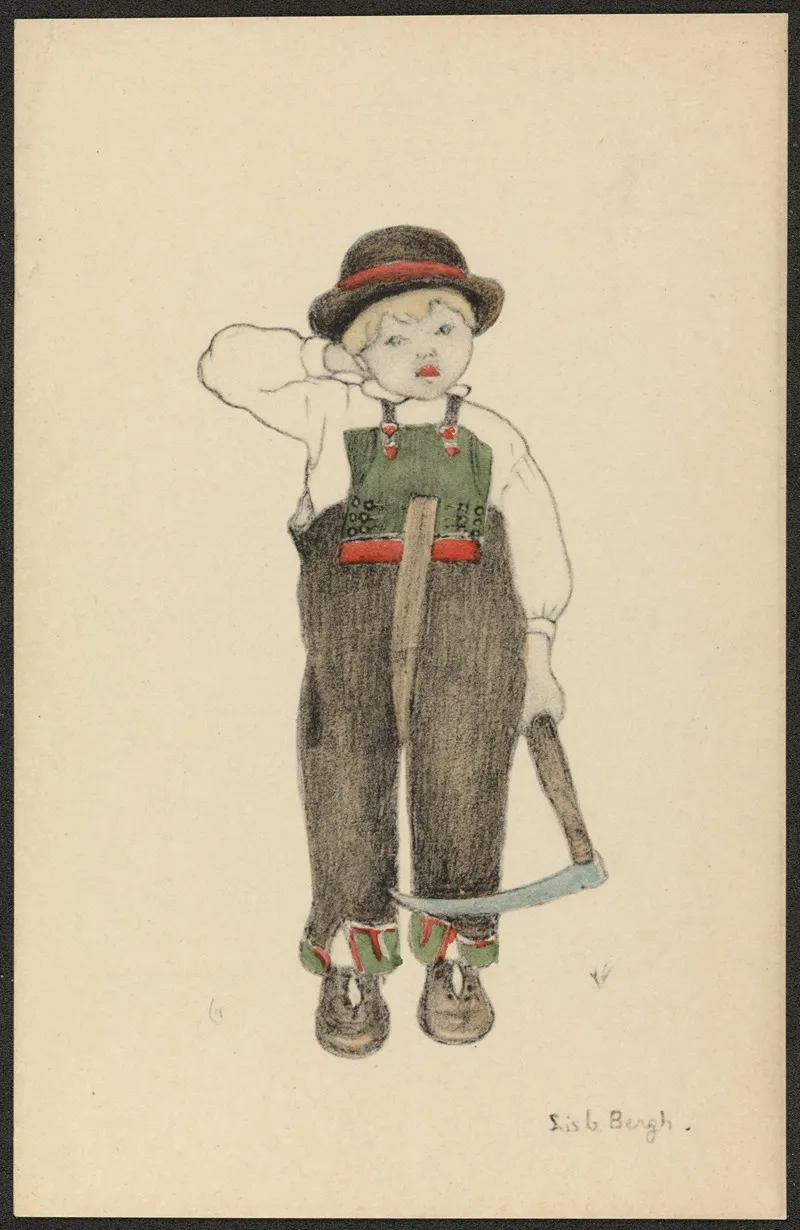 Boy With Sickle Wall Art by Lisbeth Bergh - High-Resolution Digital Print