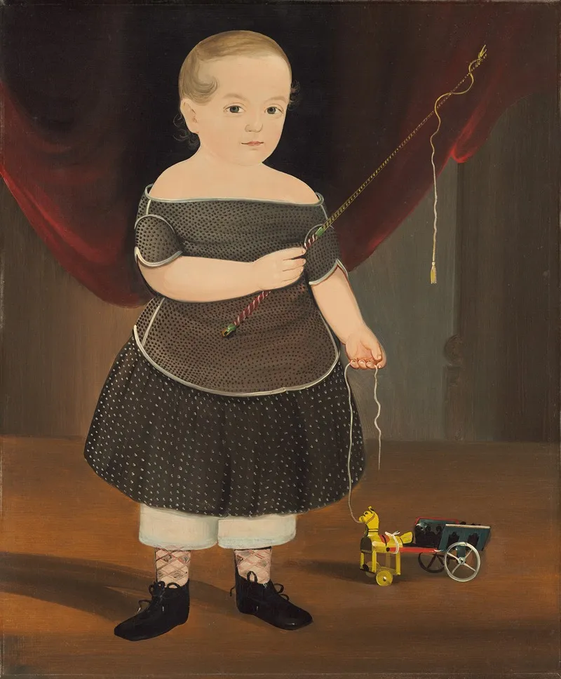 Boy With Toy Horse And Wagon Wall Art by William Matthew Prior - High-Resolution Digital Print