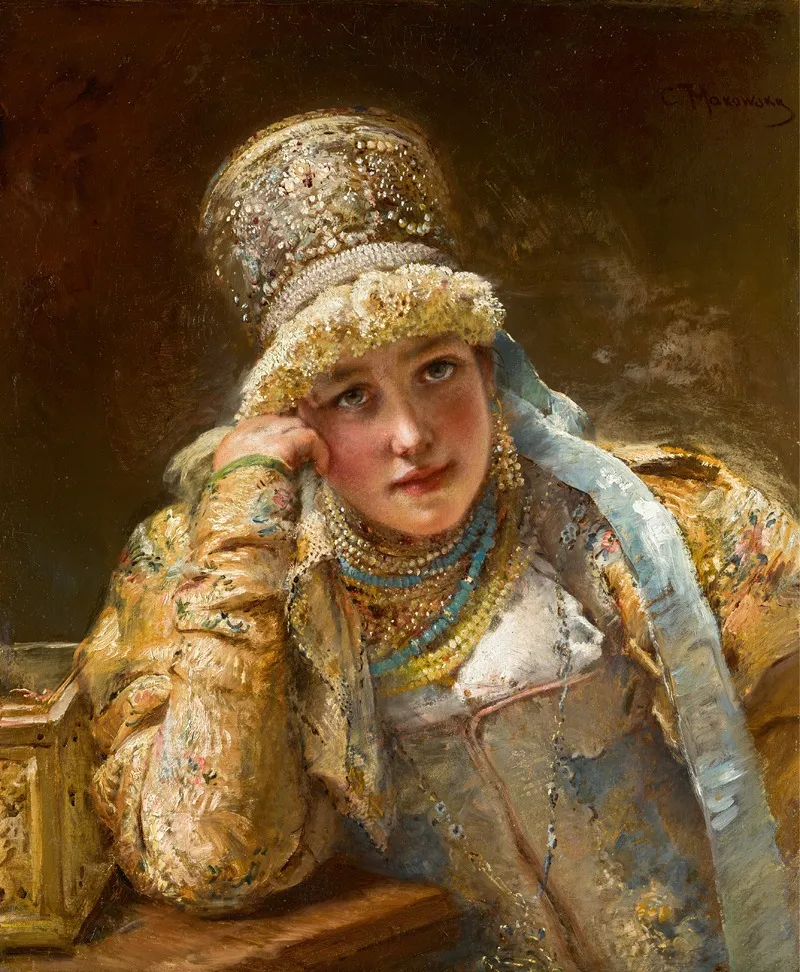 Boyarina 2 Wall Art by Konstantin Egorovich Makovsky - High-Resolution Digital Print
