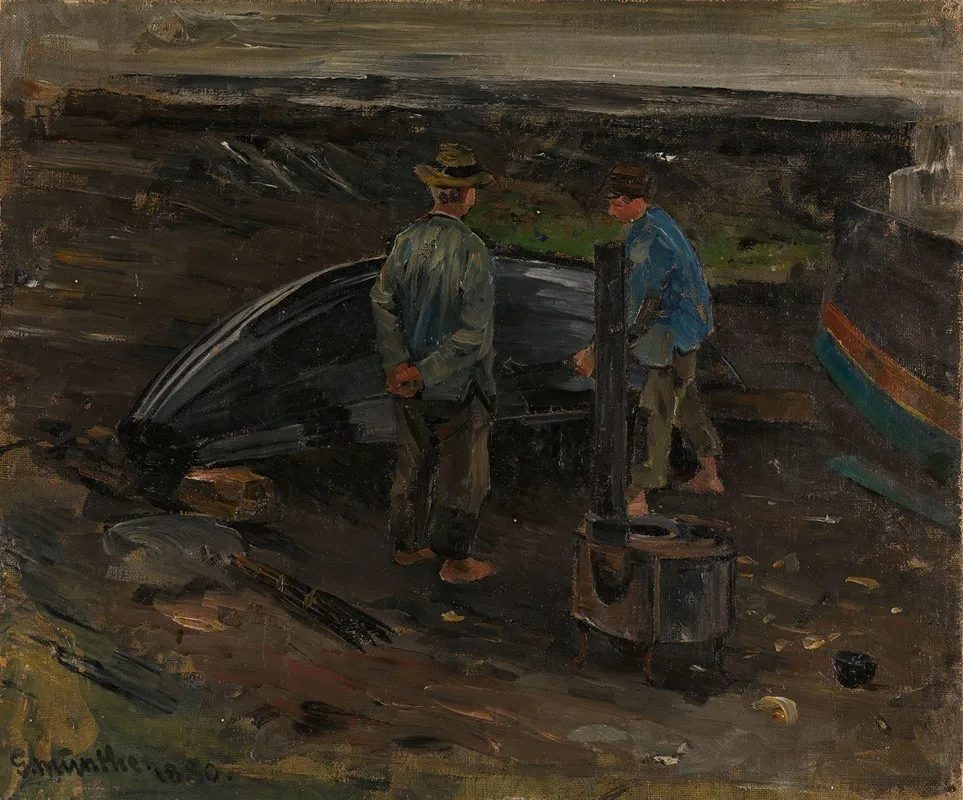 Boys Taring A Boat Nevlunghavn