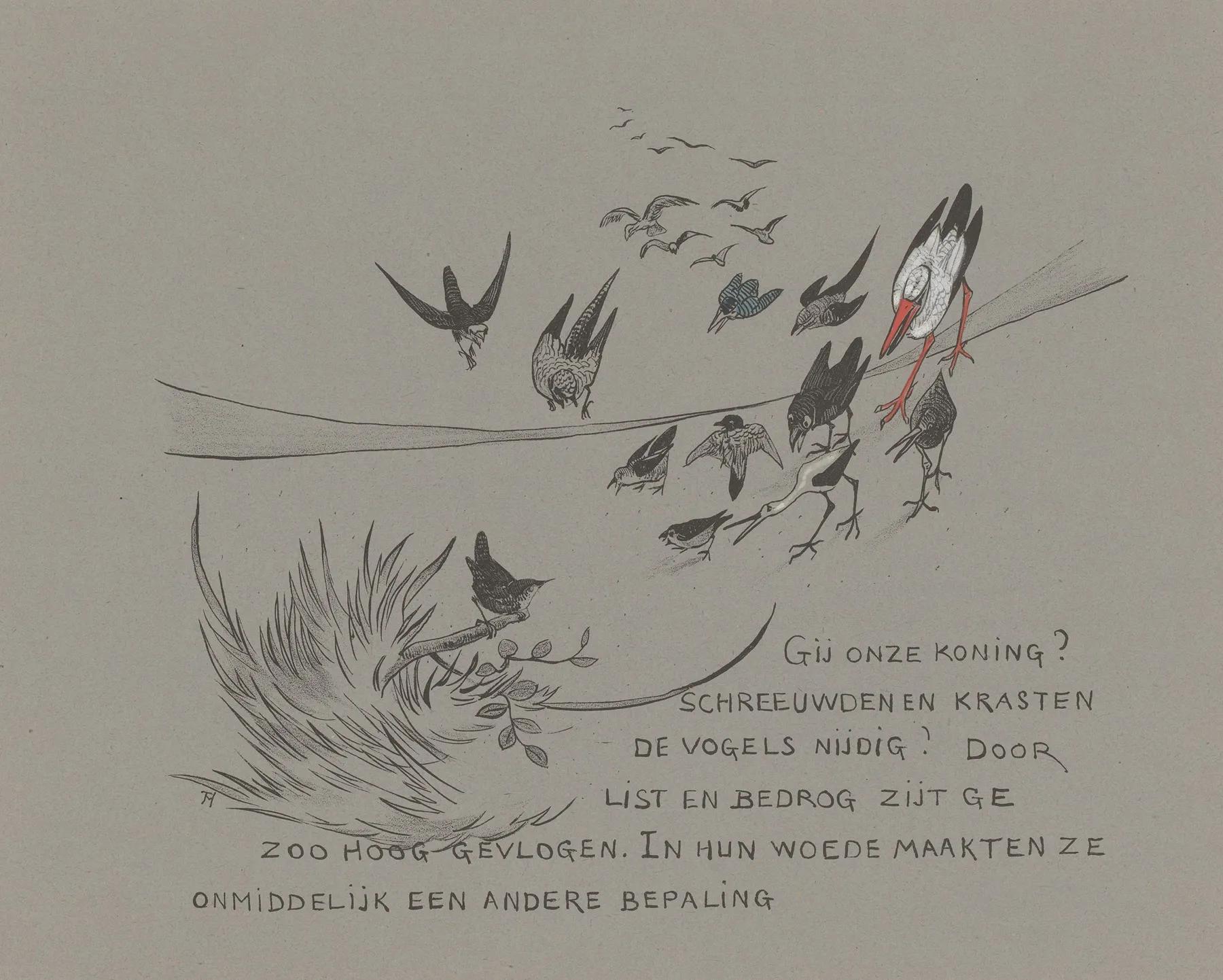 Boze Menigte Vogels Weigert Winterkoning Zijn Overwinning