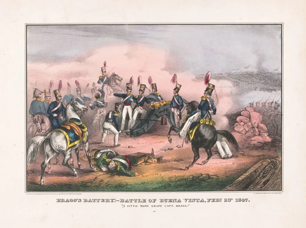 Braggs Battery Battle Of Buena Vista Feb 23rd 1847 Wall Art by E.B. &amp; E.C. Kellogg - High-Resolution Digital Print