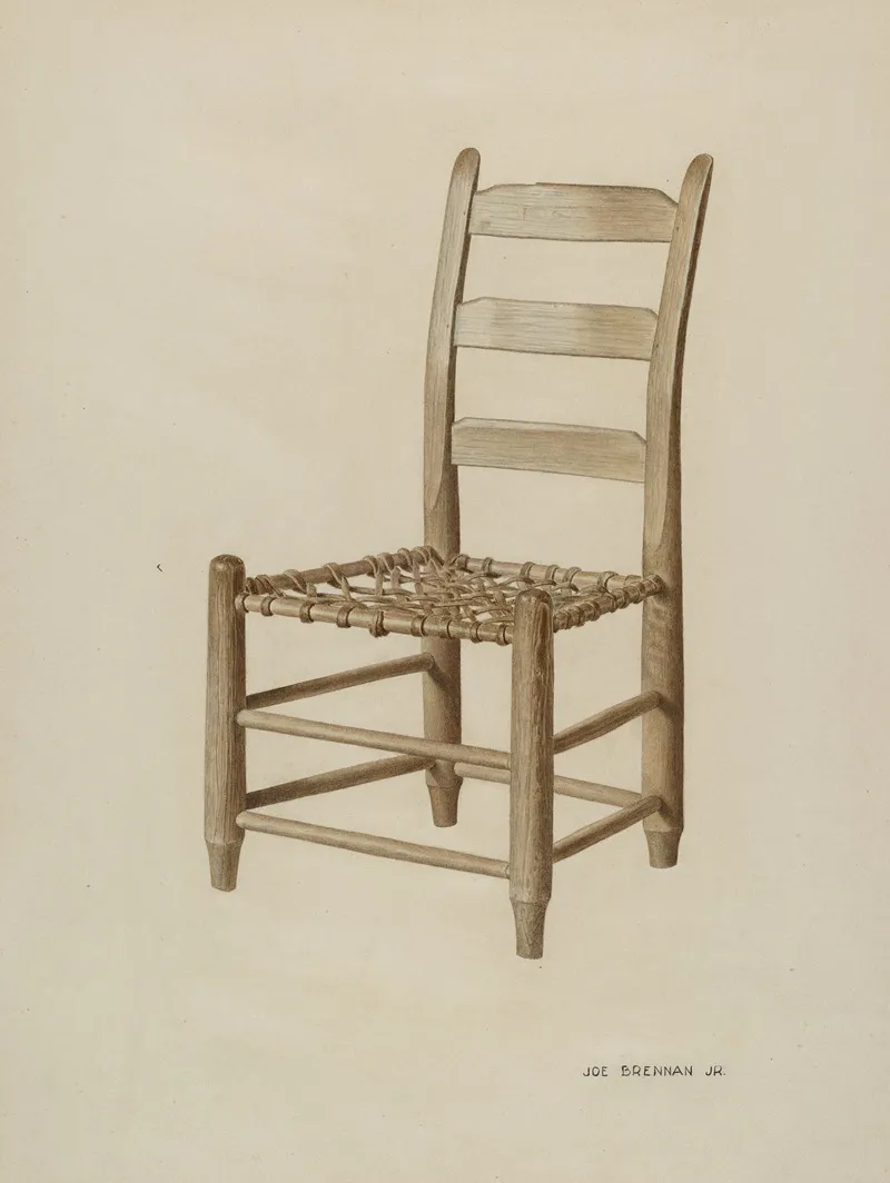 Braided Rawhide Bottomed Chair Wall Art by Joe Brennan - High-Resolution Digital Print