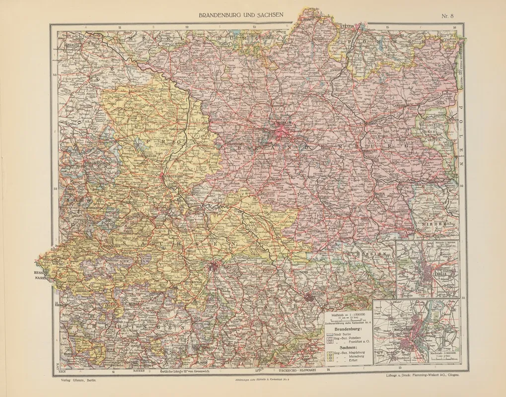 Brandenburg Und Sachsen Wall Art by Geographisches Institut der Flemming-Wiskott - High-Resolution Digital Print