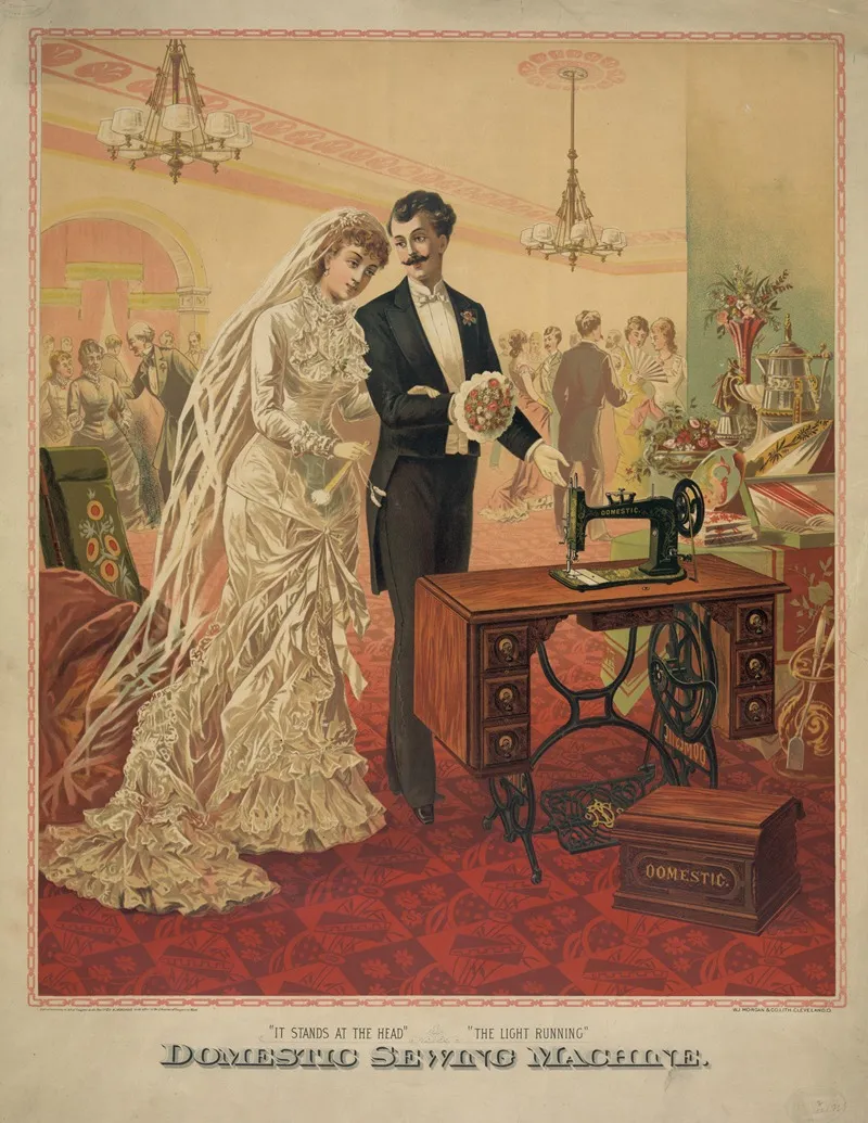 Bride And A Groom At Their Wedding Reception Wall Art by W.J. Morgan & Co. Lith. - High-Resolution Digital Print