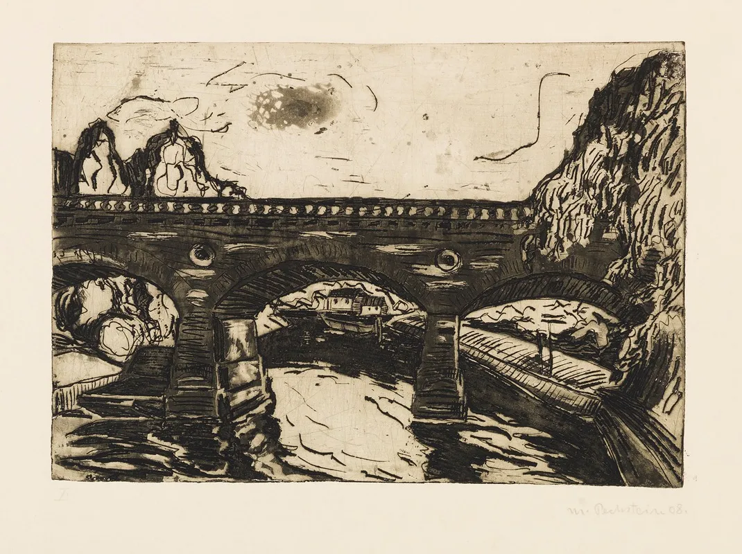 Bridge 6 Wall Art by Hermann Max Pechstein - Canvas Print