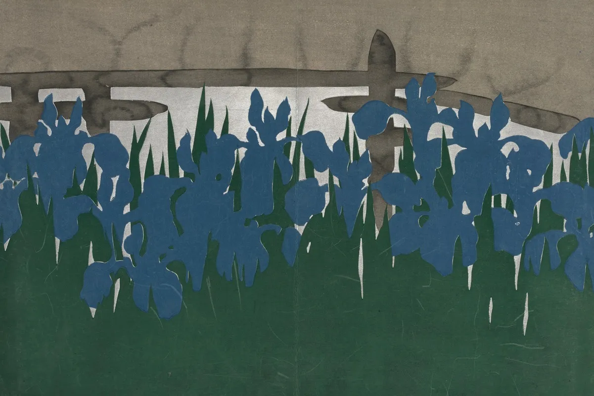 Bridges Yatsuhashi Wall Art by Kamisaka Sekka - High-Resolution Digital Print