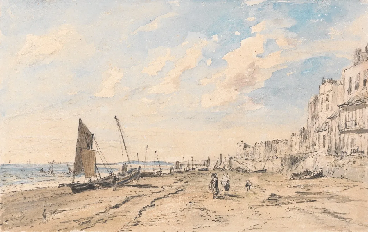 Brighton Beach Looking West Wall Art by John Constable - High-Resolution Digital Print