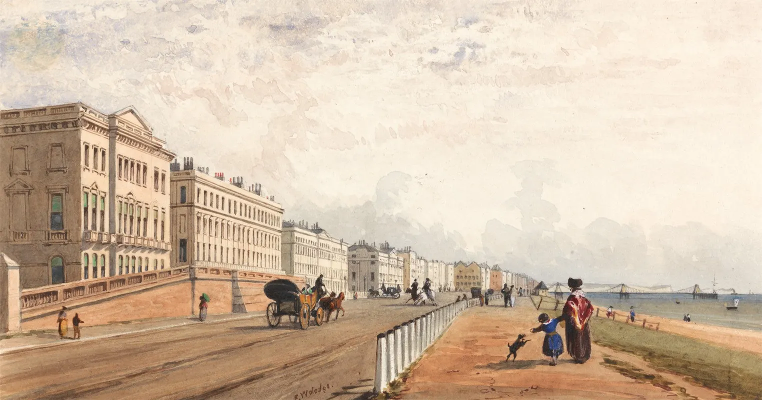Brighton The Front And The Chain Pier Seen In The Distance Wall Art by Frederick William Woledge - High-Resolution Digital Print