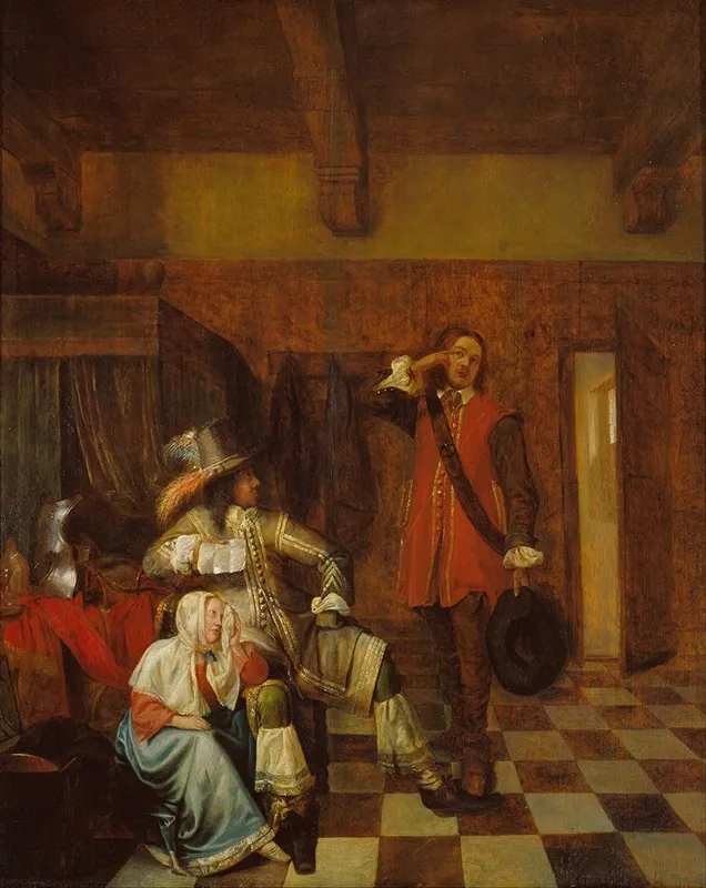 Bringer Of Bad News Wall Art by Pieter De Hooch - High-Resolution Digital Print