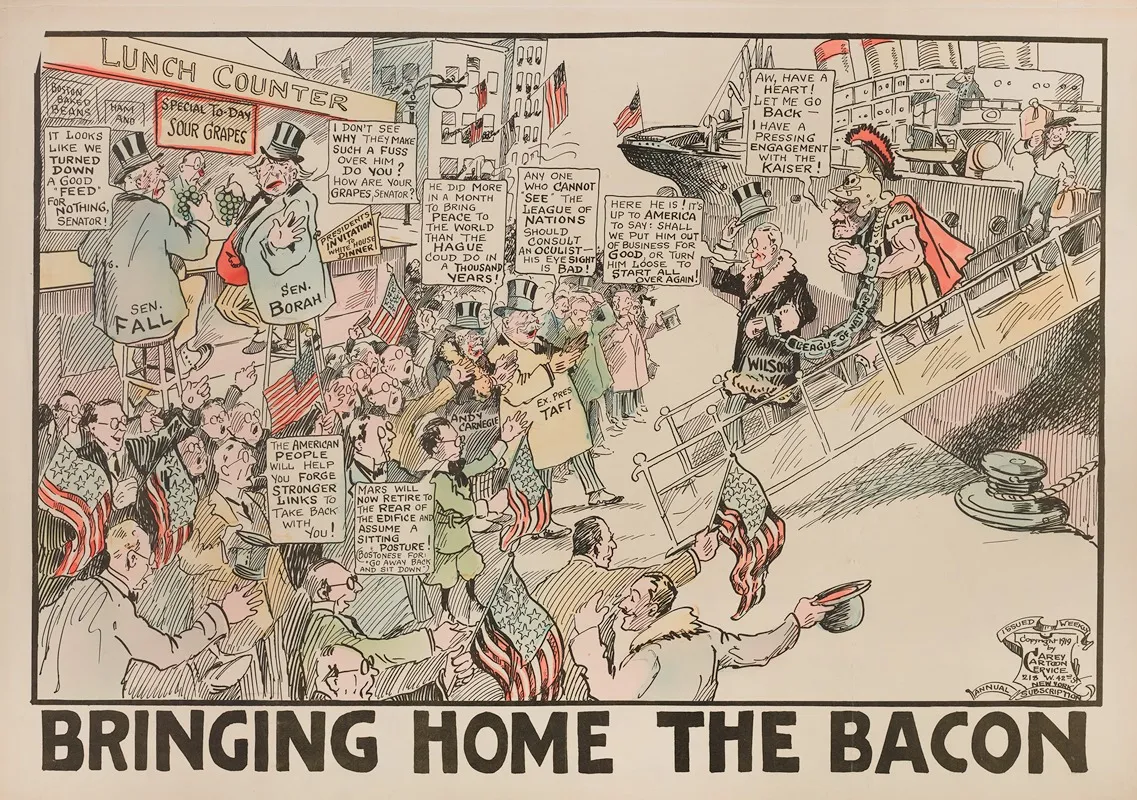 Bringing Home The Bacon 2 Wall Art by Carey Cartoon Service - High-Resolution Digital Print