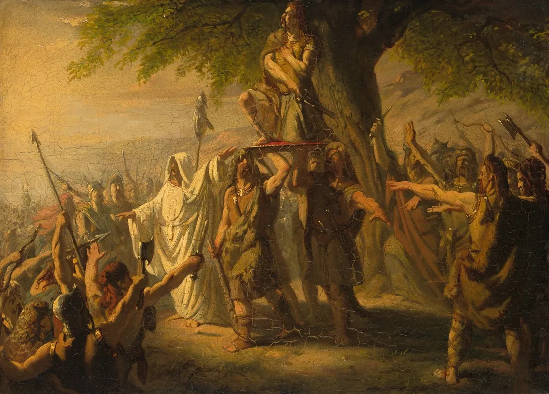 Brinio Als Leider Der Kaninefaten Op Het Schild Geheven Anno 70 Wall Art by Barend Wijnveld - High-Resolution Digital Print