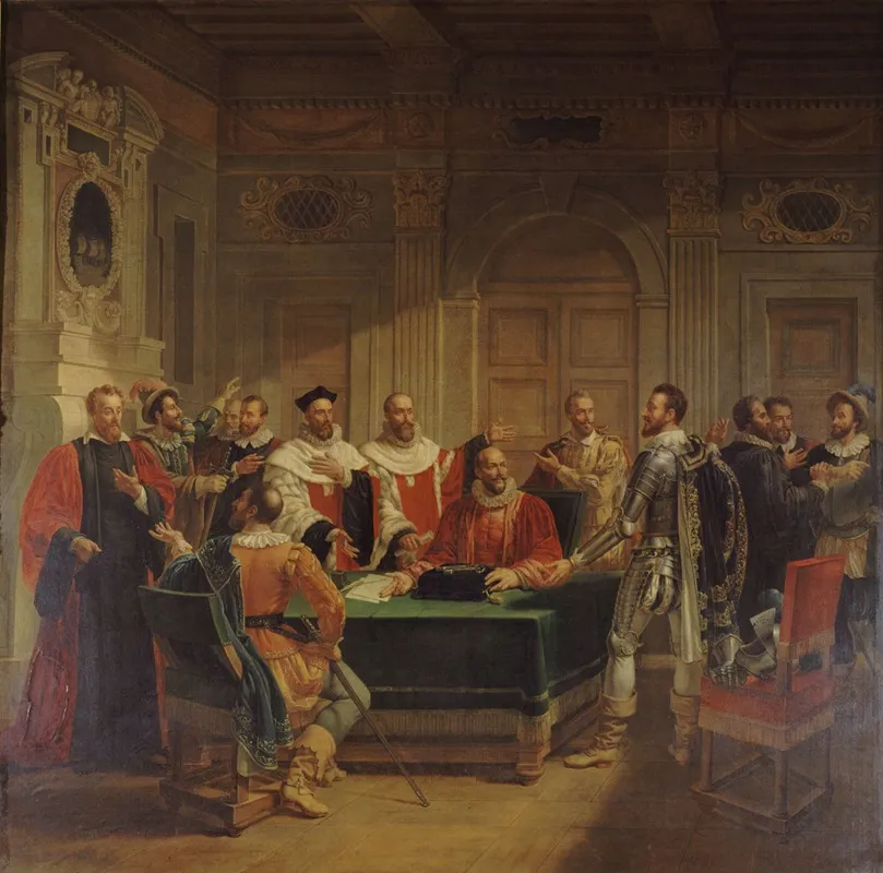 Brissac Negociant Aupres Des Echevins Lentree Dhenri Iv Dans Paris Wall Art by Jean-Baptiste Messier - High-Resolution Digital Print