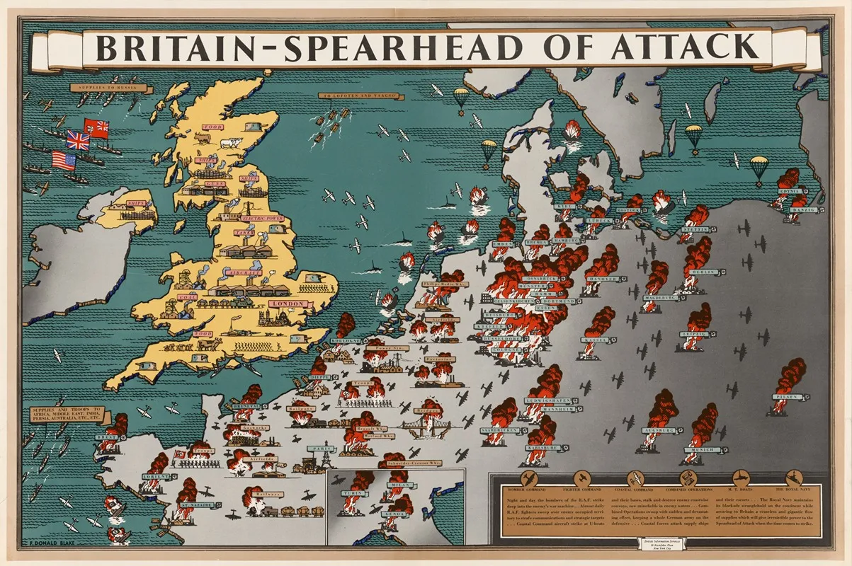 Britain Spearhead Of Attack Wall Art by Frederick Donald Blake - High-Resolution Digital Print