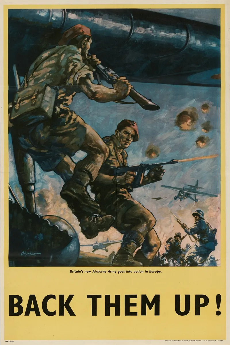 Britains New Airborne Army Goes Into Action In Europe Back Them Up Wall Art by Leslie Oliphant - High-Resolution Digital Print