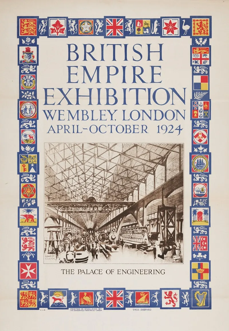 British Empire Exhibition Wembley London April October 1924 Palace Of Engineering Wall Art by Ernest Coffin - High-Resolution Digital Print