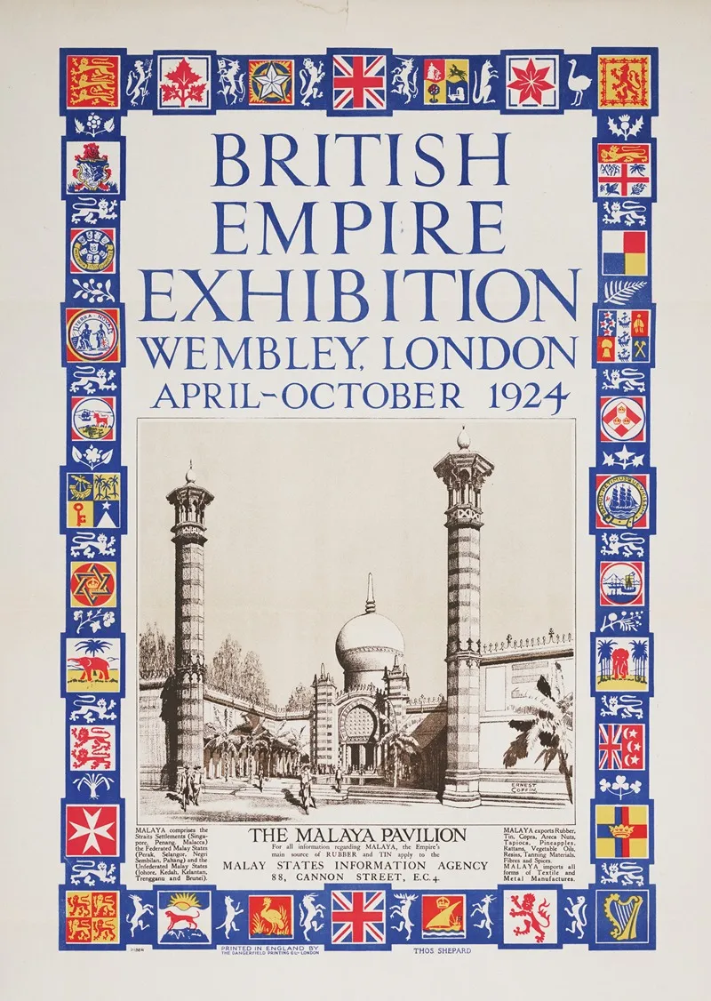 British Empire Exhibition Wembley London April October 1924 The Malaya Pavilion Wall Art by Ernest Coffin - High-Resolution Digital Print