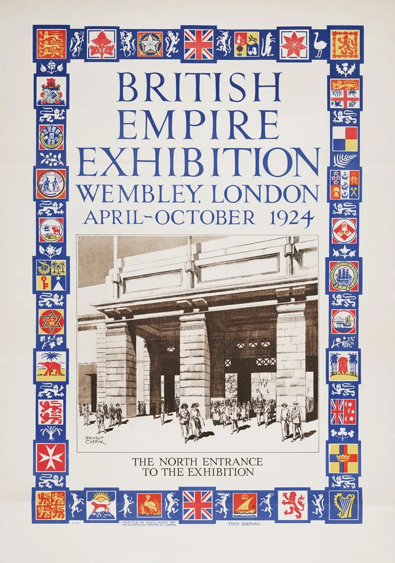 British Empire Exhibition Wembley London April October 1924 The North Entrance To The Exhibition Wall Art by Ernest Coffin - High-Resolution Digital Print