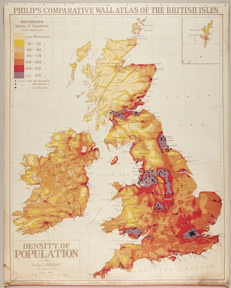 British Isles Density Of Population