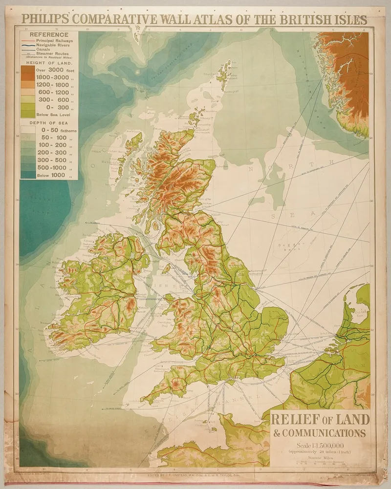 British Isles Relief Of Land Communicatio