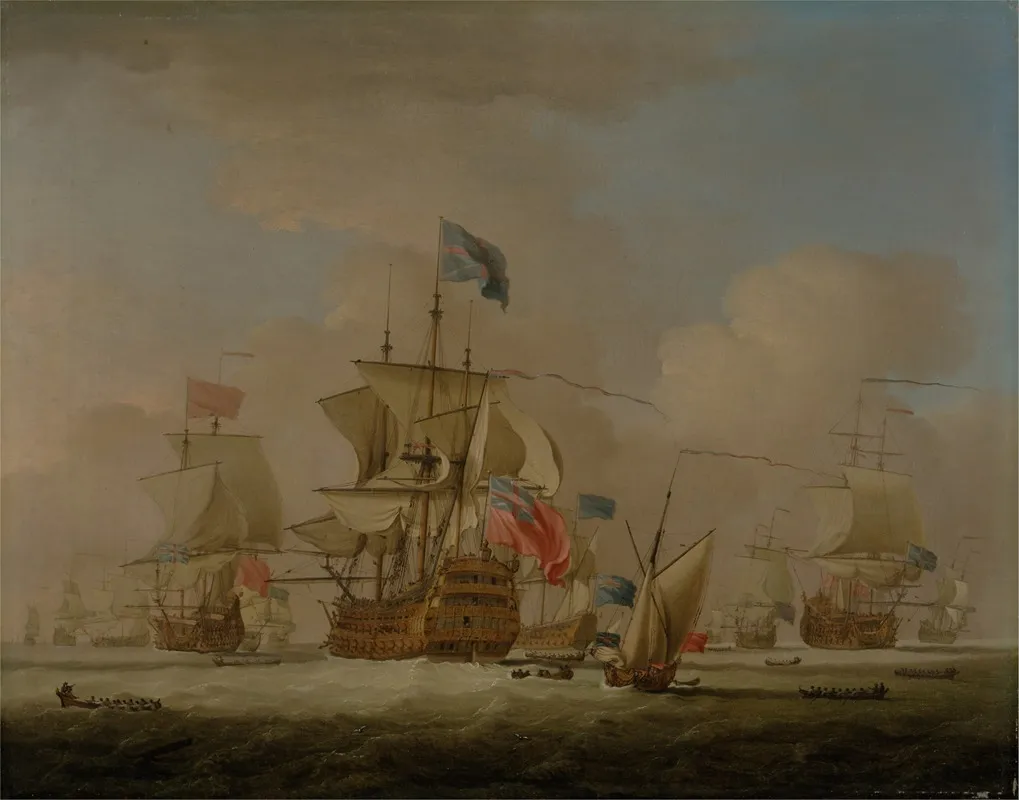 British Men Of War And A Sloop