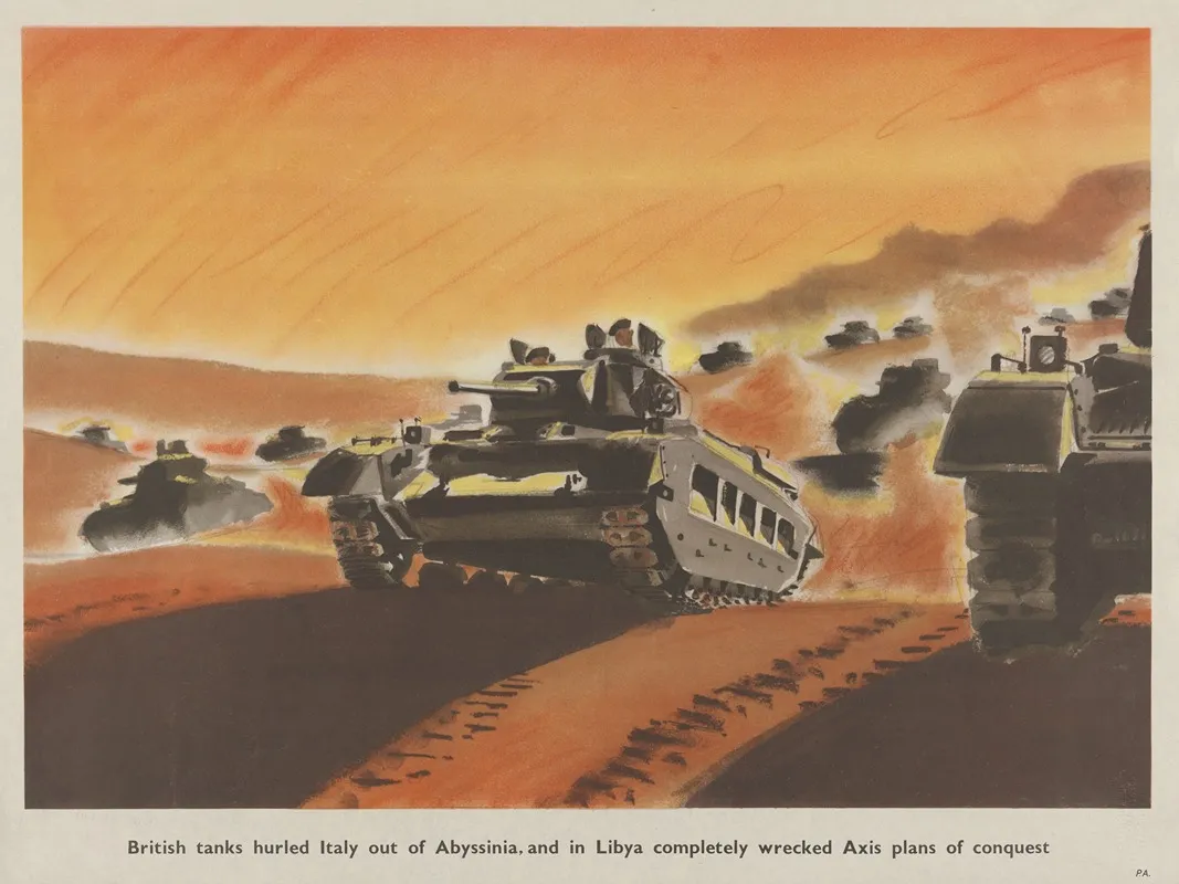 British Tanks Hurled Italy Out Of Abyssinia And In Libya Completely Wrecked Axis Plans Of Conquest Wall Art by Roland Davies - High-Resolution Digital Print