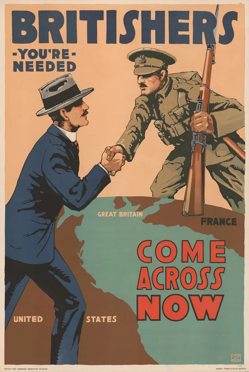 Britishers Youre Needed Come Across Now Wall Art by Lloyd Myers - High-Resolution Digital Print