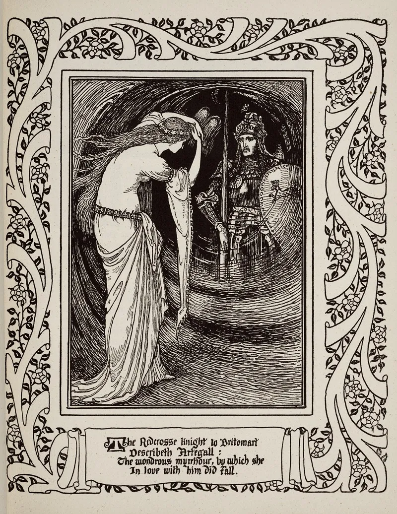 Britomart Viewing Artegal Wall Art by Walter Crane - High-Resolution Digital Print