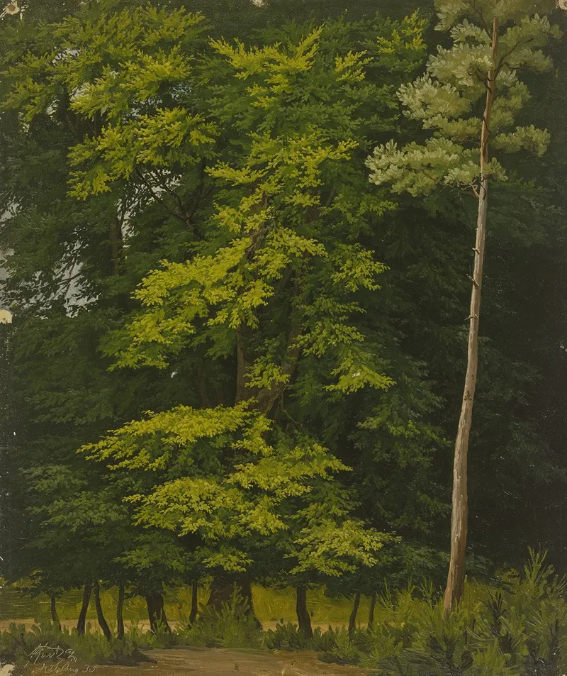 Broadleaf Forest Study In Oil 2 Wall Art by Christian Heerdt - High-Resolution Digital Print
