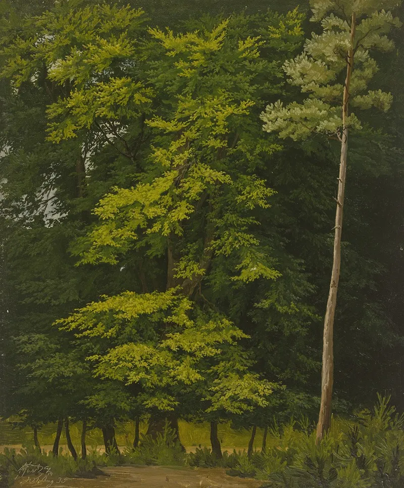 Broadleaf Forest Study In Oil Wall Art by Christian Heerdt - High-Resolution Digital Print
