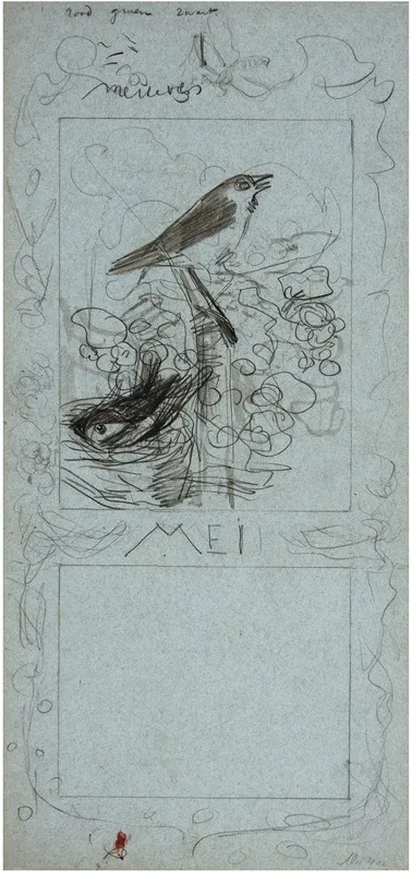 Broedende En Fluitende Zangvogel Mei