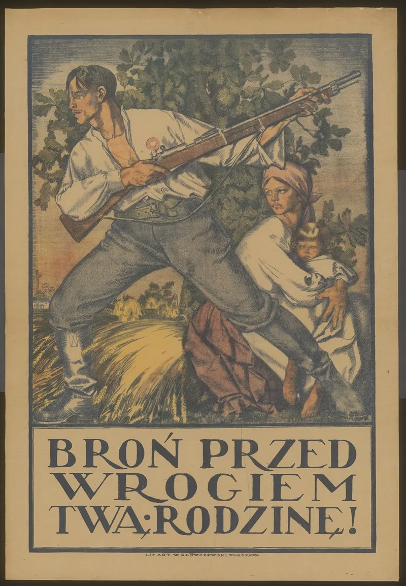 Bron Przed Wrogiem Twa Rodzine Wall Art by Władysław Główczewski - High-Resolution Digital Print