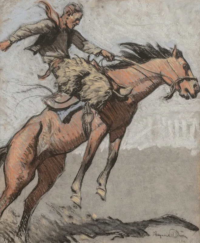 Bronco Buster Wall Art by Maynard Dixon - High-Resolution Digital Print