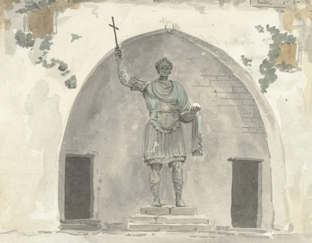 Bronzen Beeld Van Keizer Op Het Marktplein Van Barletta