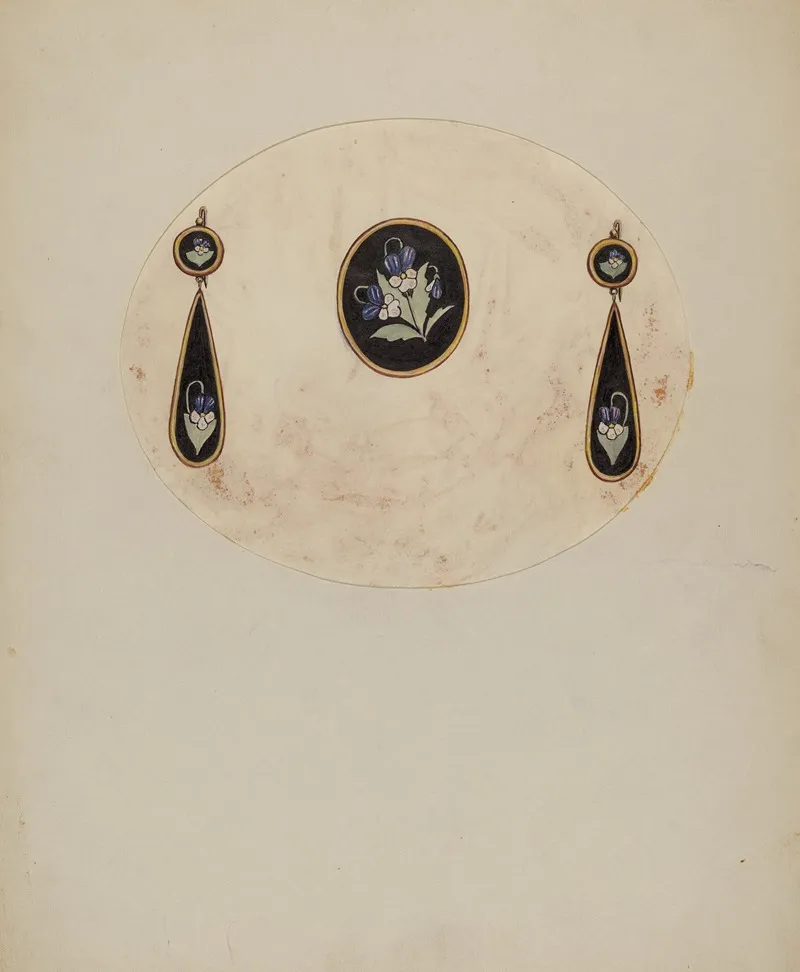 Brooch And Earrings Wall Art by G.A. Ayers - High-Resolution Digital Print