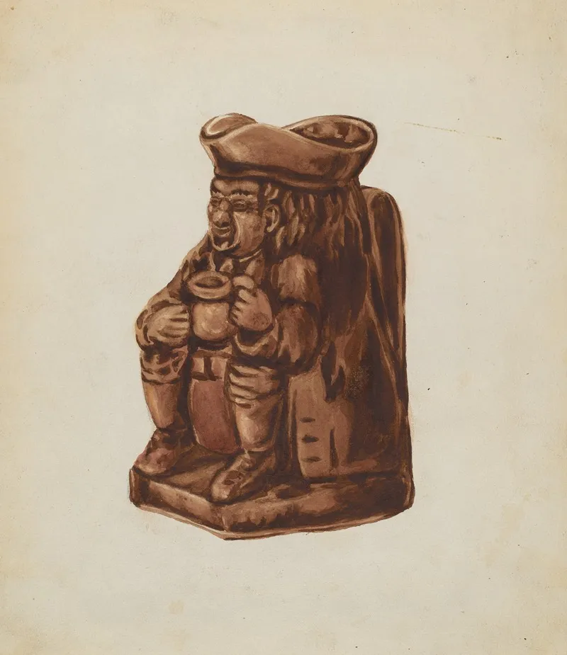Brown Pottery Toby Jug