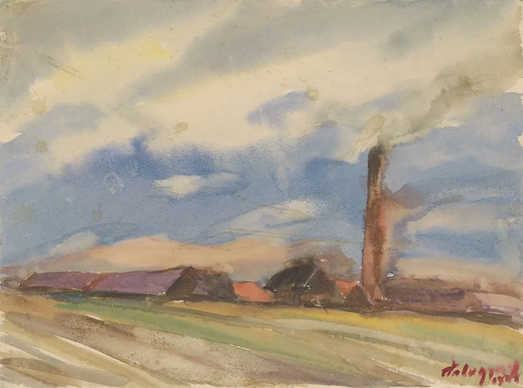 Brown Village View From The Fields