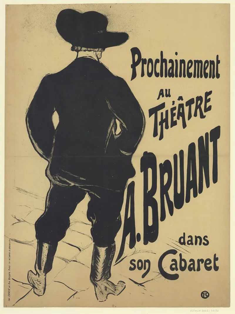 Bruant Au Mirliton Prochainement Au Theatre A Bruant Dans Son Cabaret Wall Art by Henri de Toulouse-Lautrec - High-Resolution Digital Print
