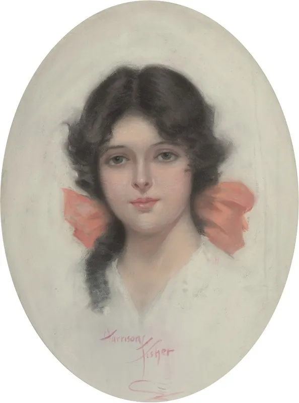 Brunette With Pink Bow