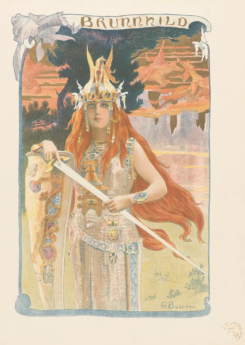Brunhilde Brunnhild Wall Art by Gaston Bussière - High-Resolution Digital Print