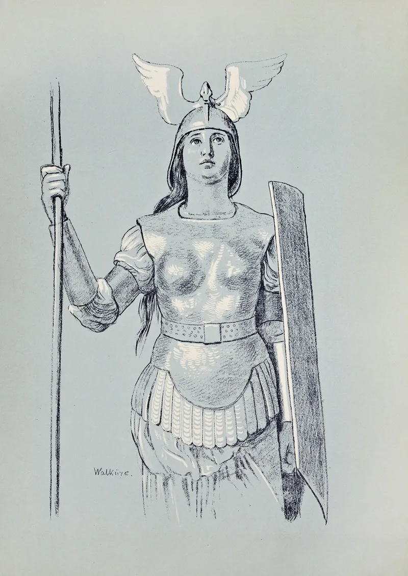 Brunnhilde Halbe Figur Wall Art by Hans Thoma - High-Resolution Digital Print