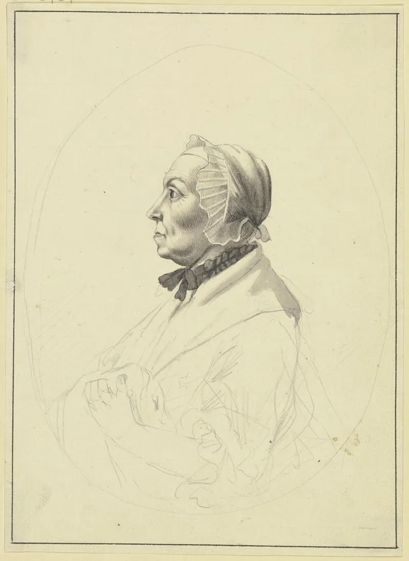 Brustbild Einer Frau Mit Haube Im Profil Nach Links Wall Art by Johann Heinrich Schepp - High-Resolution Digital Print