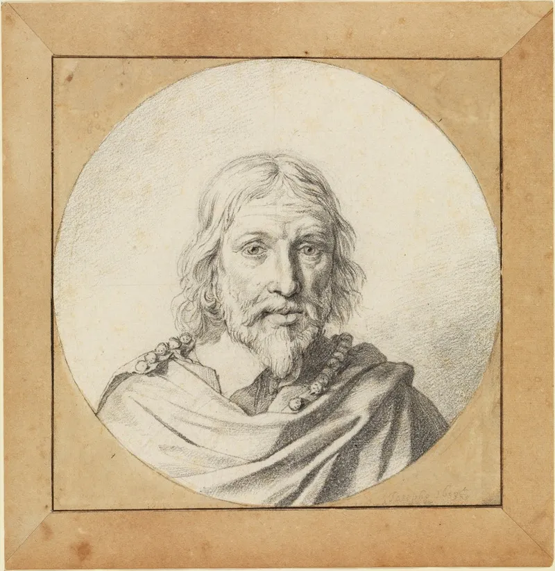 Brustbild Eines Alten Mannes Von Vorn Im Rund Wall Art by Jan de Bray - High-Resolution Digital Print