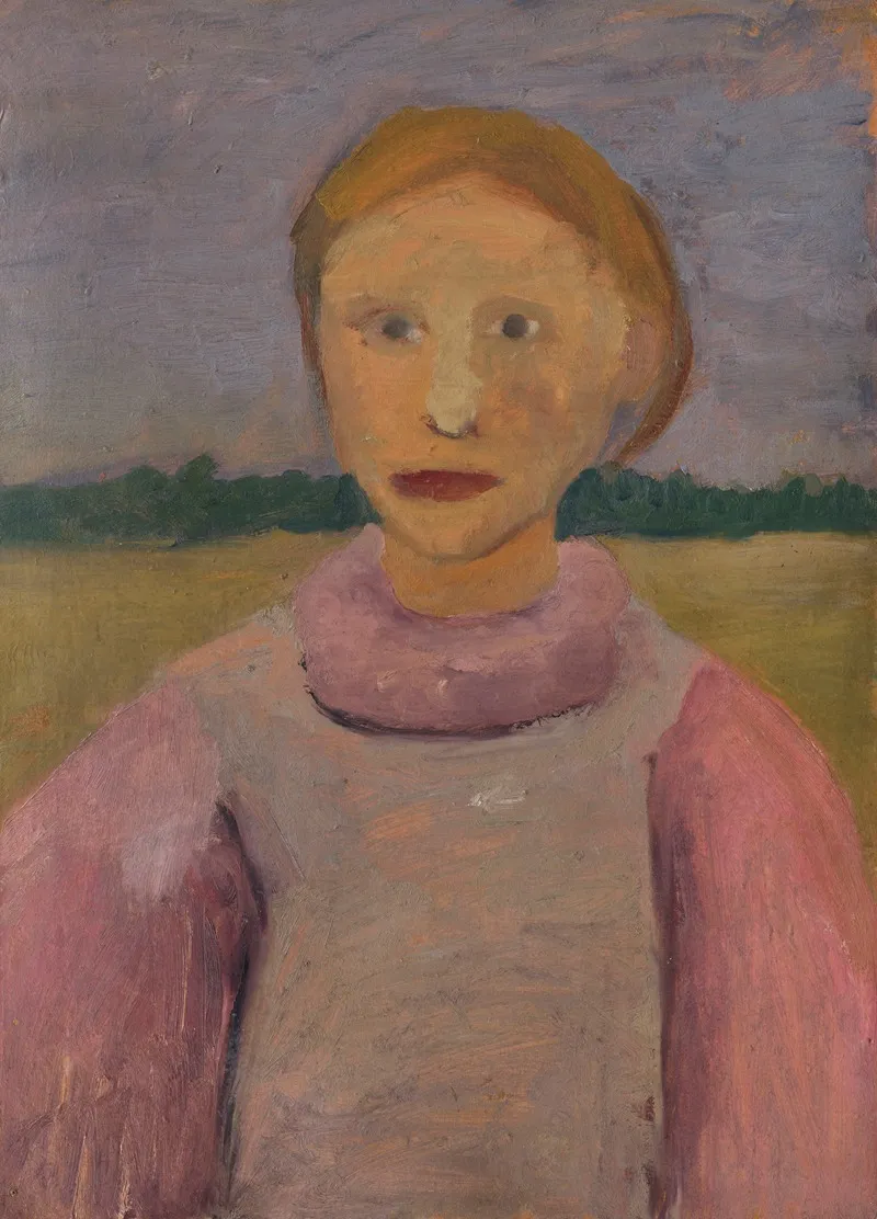 Brustbild Eines Madchens In Der Dammerung Wall Art by Paula Modersohn-Becker - High-Resolution Digital Print